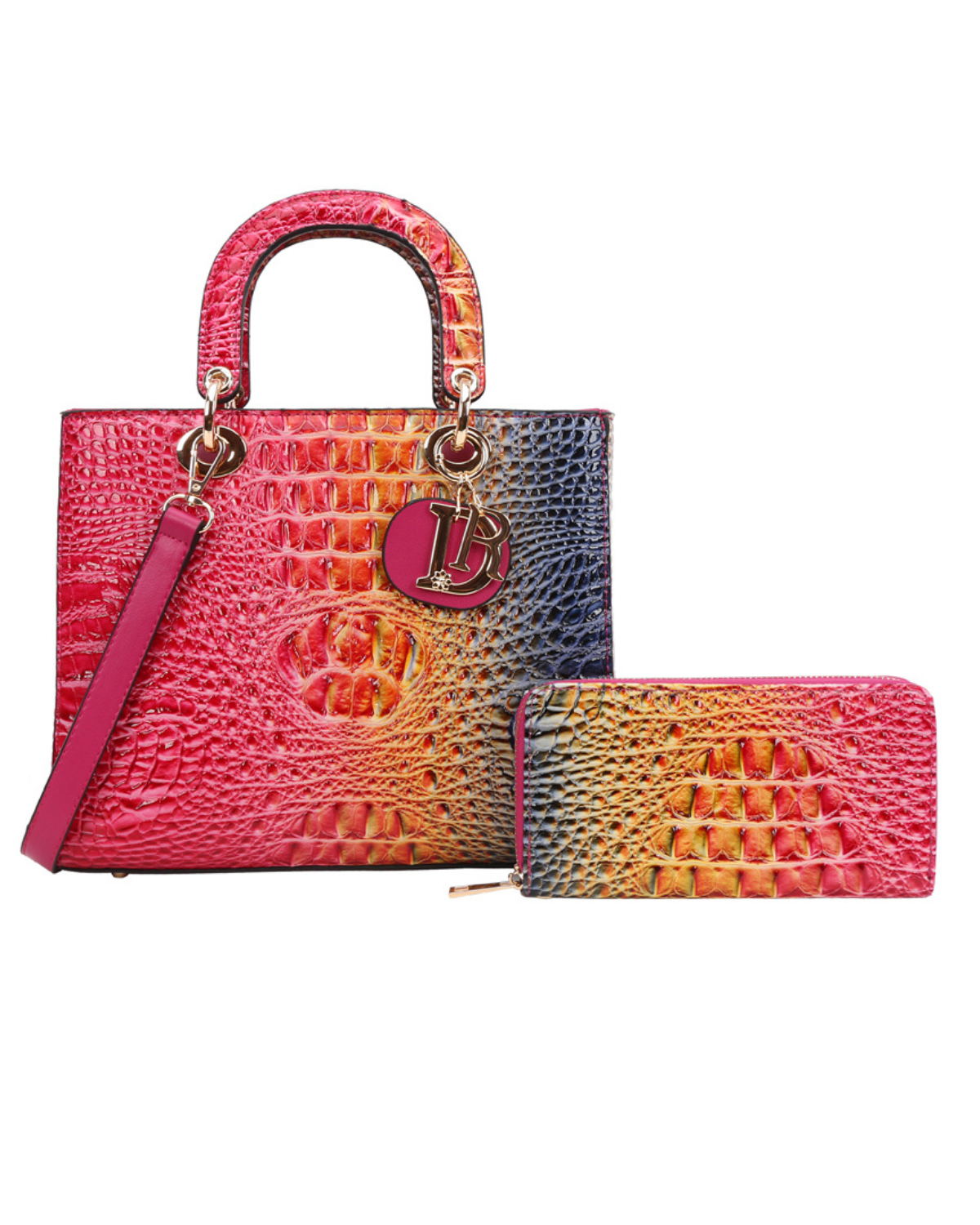 SamanthaKINGZ totebag crocodile × python Sunset Color Crocodile