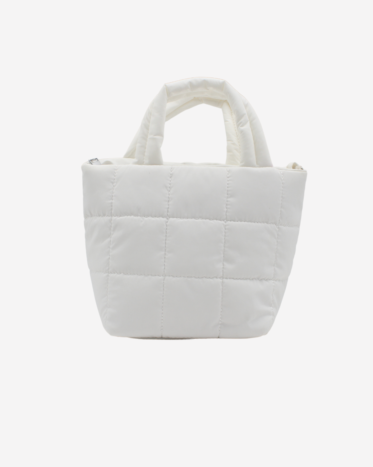 Mini Puffer White Tote Bag