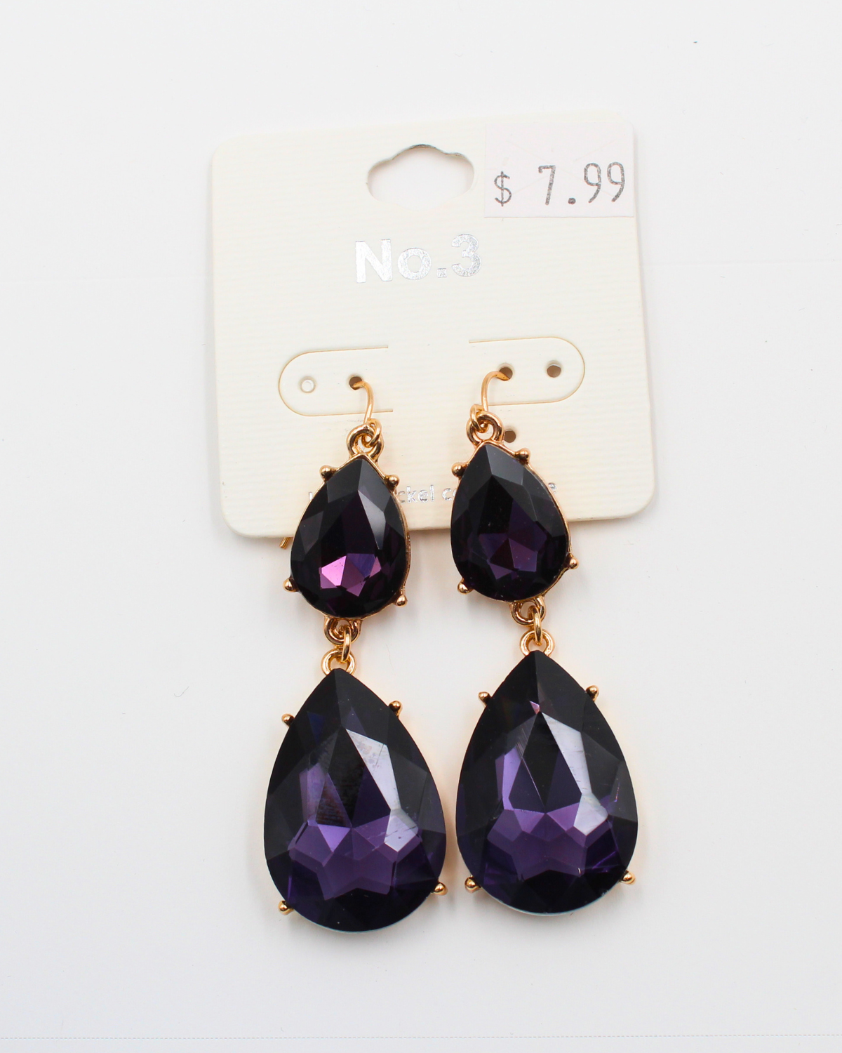 Teardrop Dark Purple Earrings1