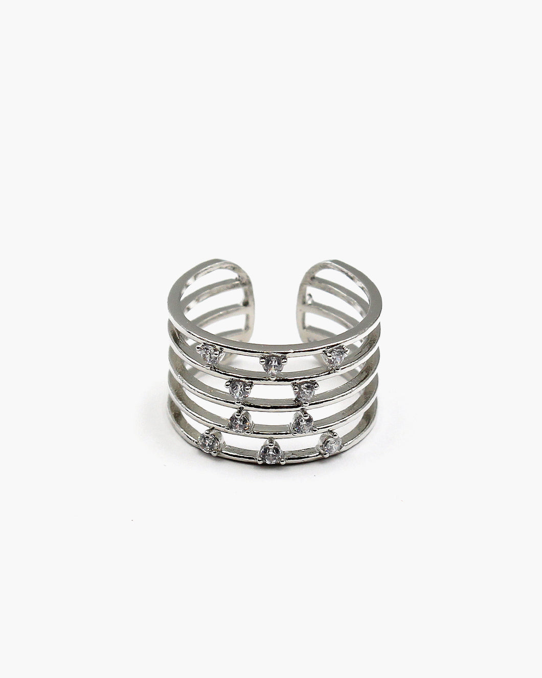 Rhinestone Studded Metal Ring