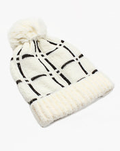 Load image into Gallery viewer, Linear Printed Pom Pom Beanie
