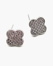 Load image into Gallery viewer, Pave CZ Flower Earrings
