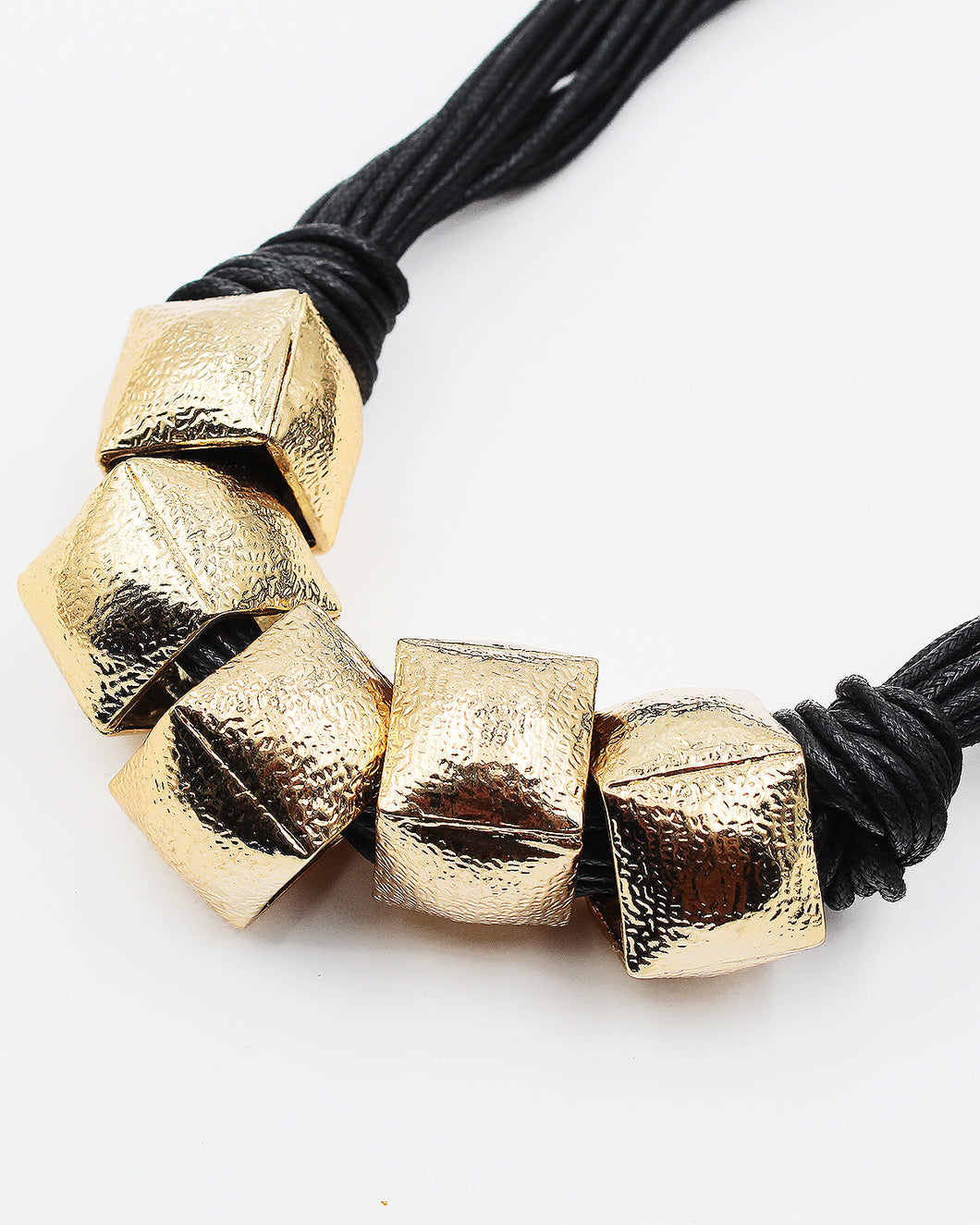 Textured Metal Leather Chain Necklace Set