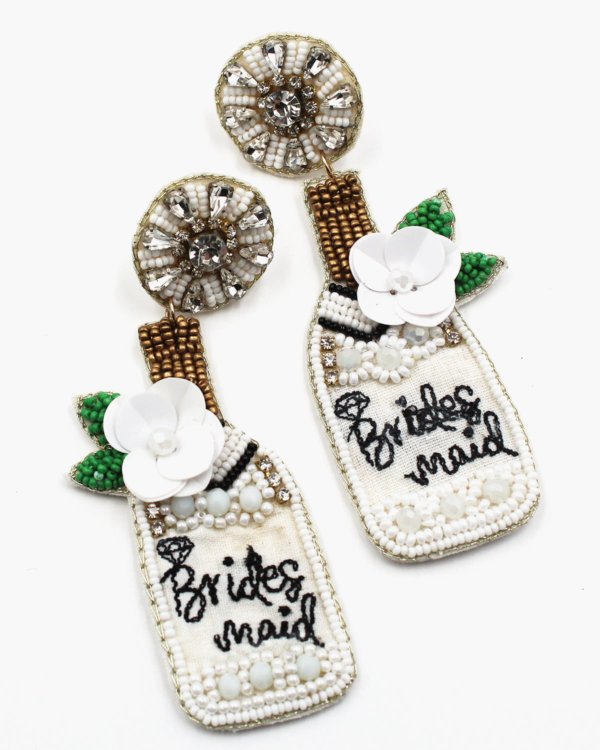 Bridesmaid' Champagne Bottle Earrings – Sam Moon Trading