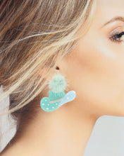 Load image into Gallery viewer, Cowboy Hat Puff Earrings
