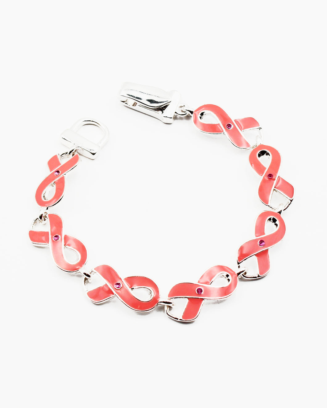 Pink Ribbon Link Bracelet