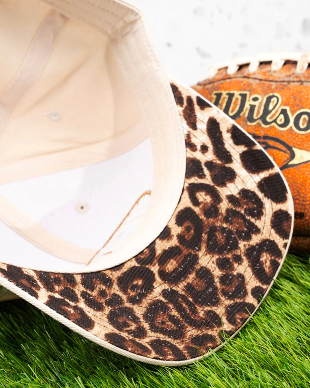 Leopard Football Patch Baseball Hat