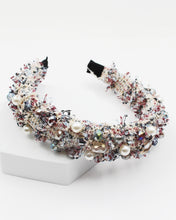 Load image into Gallery viewer, Jeweled Tweed Fashion Headband

