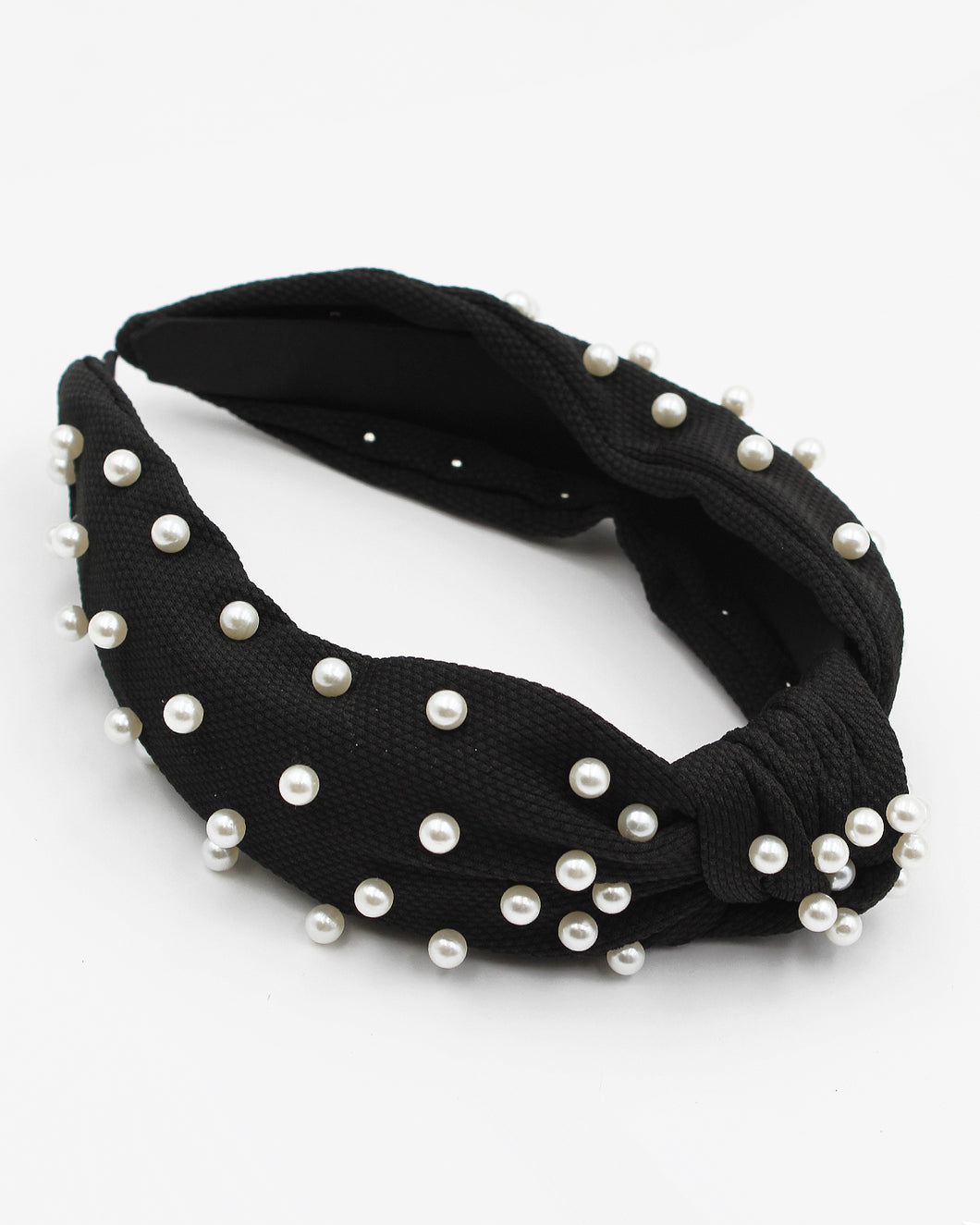 Pearl Beaded Knotted Fabric Headband