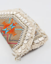 Load image into Gallery viewer, Bohemian Coin Beaded Clutch with Fringe
