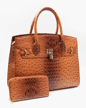 Load image into Gallery viewer, Ostrich Textured Bag with Matching Wallet
