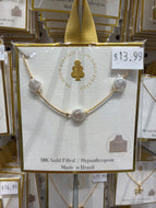 18K Gold Filled Flat Pearl Necklace