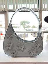 Load image into Gallery viewer, The Floral Crescent Shoulder Bag (Blue)
