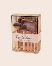 Load image into Gallery viewer, Rose Makeup Brush Set &amp; Pouch
