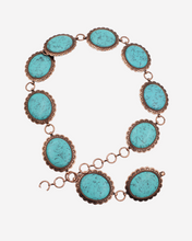 Load image into Gallery viewer, Rustic Chain Belt with Turquoise
