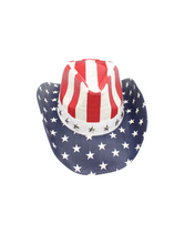 Load image into Gallery viewer, Classic American Flag Cowboy Hat with Stars
