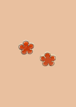 Load image into Gallery viewer, Orange 5 Leaf Clover Studs
