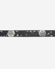 Load image into Gallery viewer, Black With Turquoise Stones Belt
