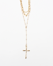 Load image into Gallery viewer, Pearl Cross Long Necklace
