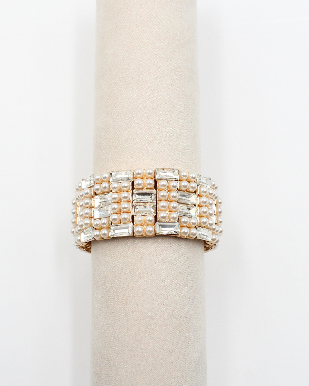 Emerald Cut Pearl Bracelet