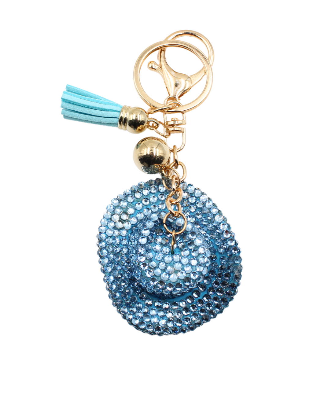 Blue Cowboy Hat Bling Keychain