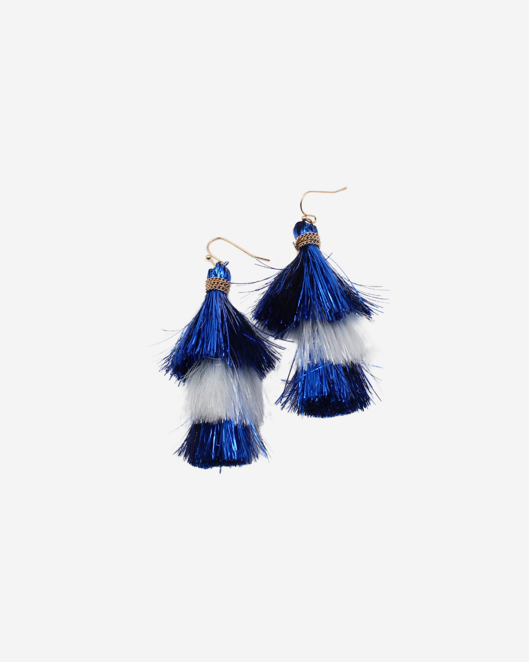 Blue & White Tassel Earrings