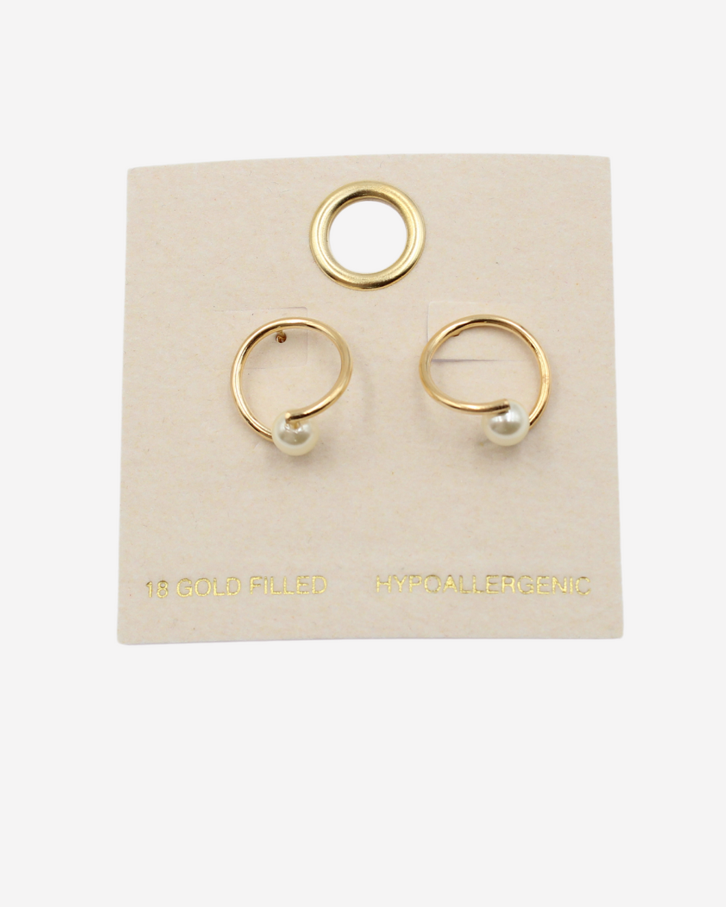 Gold Hoops with Pearl