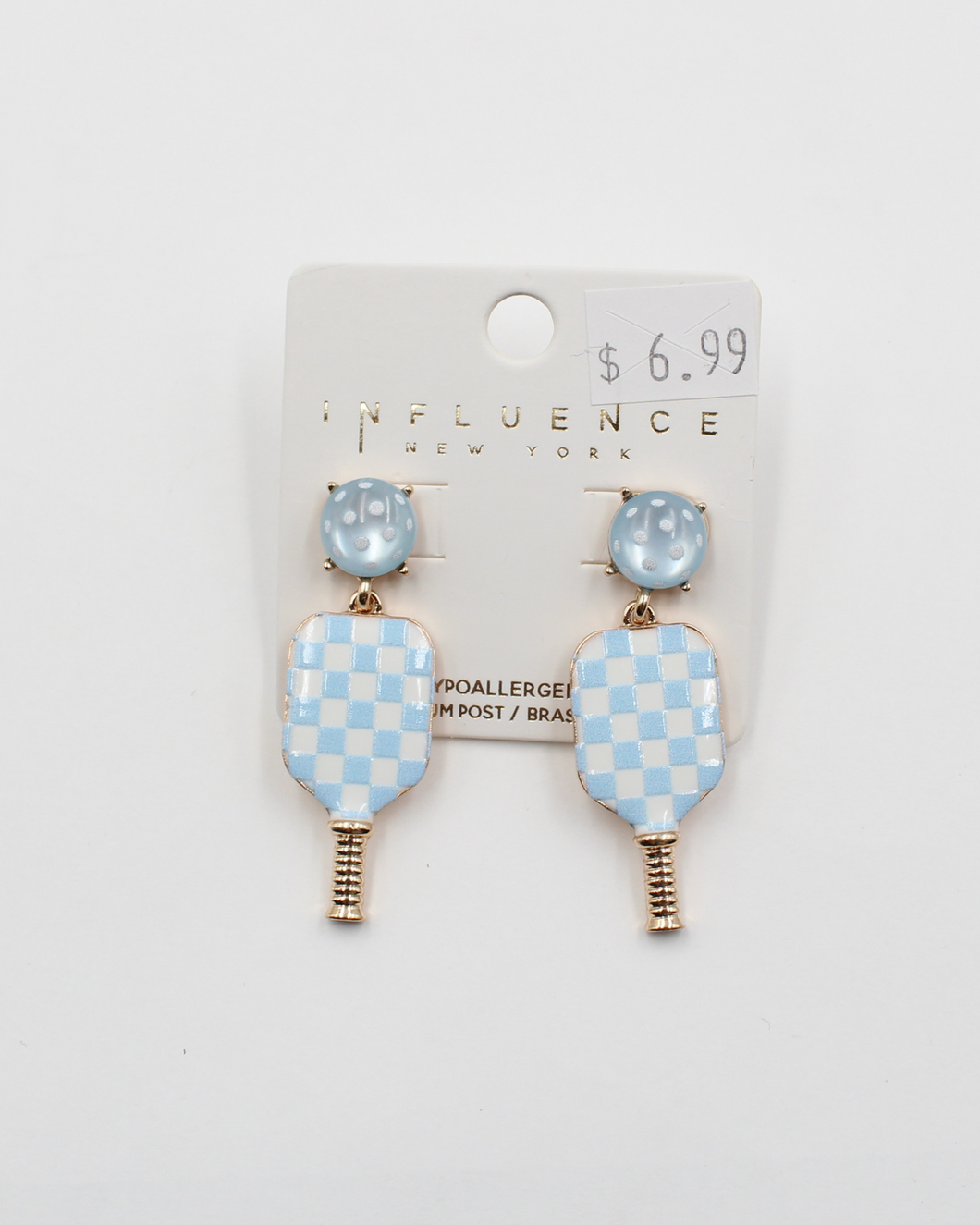 Light Blue Pickleball Earrings