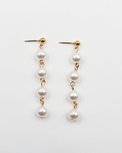 Load image into Gallery viewer, Long Pearl Drop Dangle Earrings
