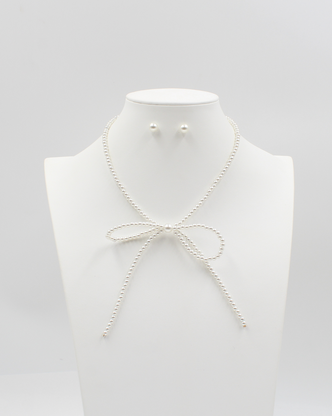 Pearl Bow Necklace Set