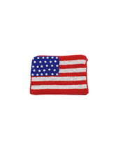 Load image into Gallery viewer, American Flag Beaded Coin Pouch
