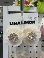 Crystal Blossom Statement Studs (Ivory)