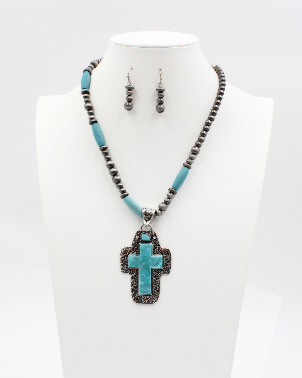 Turquoise Trail Necklace and Earrings Set