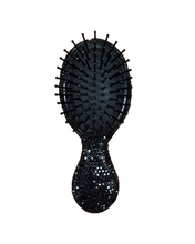 Load image into Gallery viewer, Black Mini Bedazzled Hair Brush
