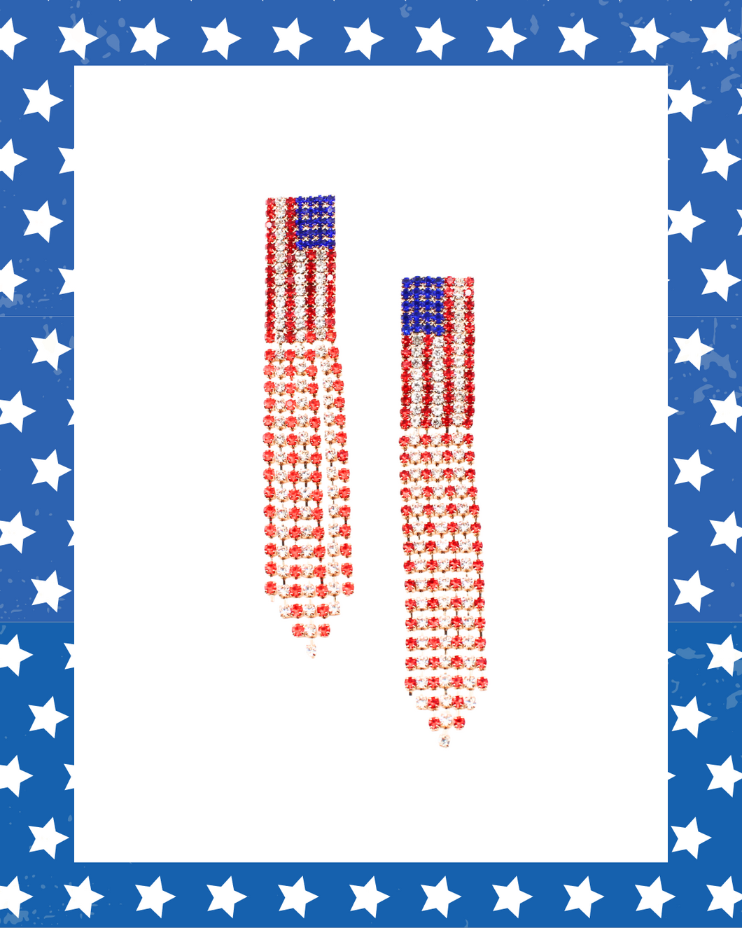 American Flag Rhinestone Earrings