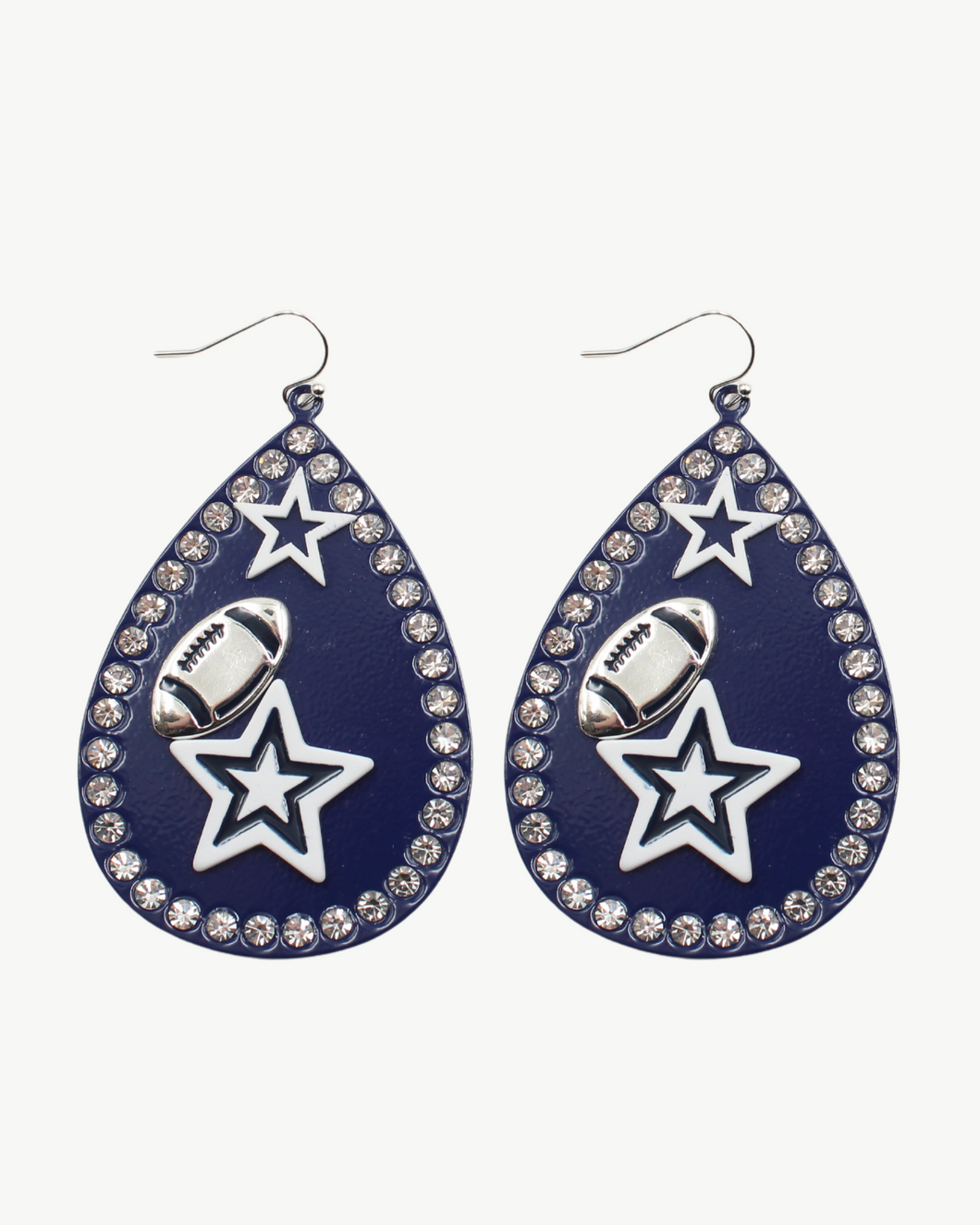 Football & Star Teardrop Earrings