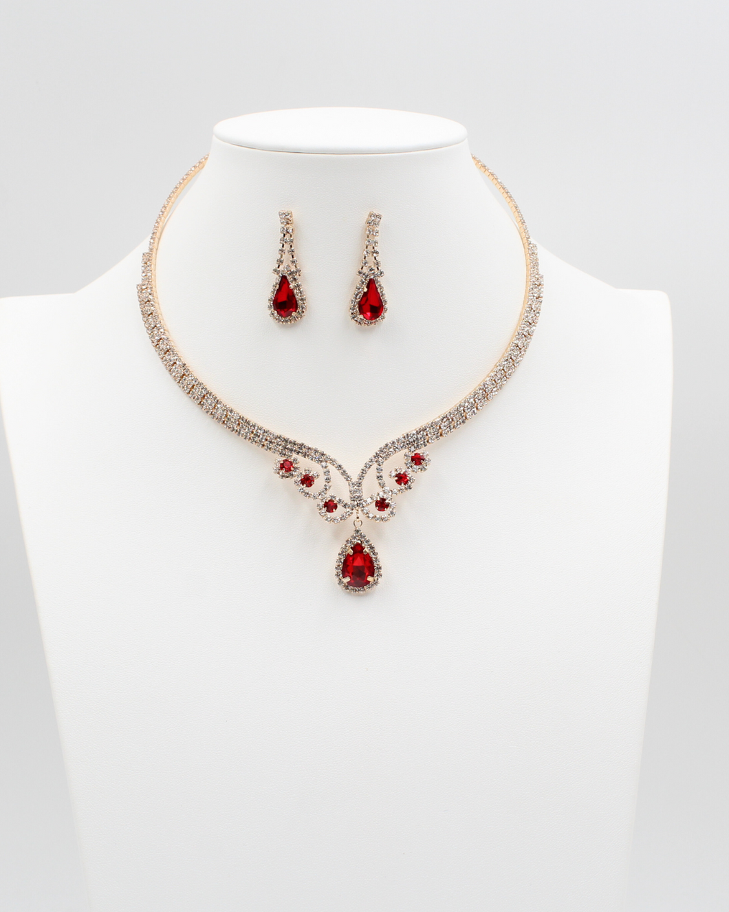 Ruby Red Rhinestone Set