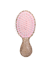 Load image into Gallery viewer, Rose Gold Pink Mini Bedazzled Hair Brush
