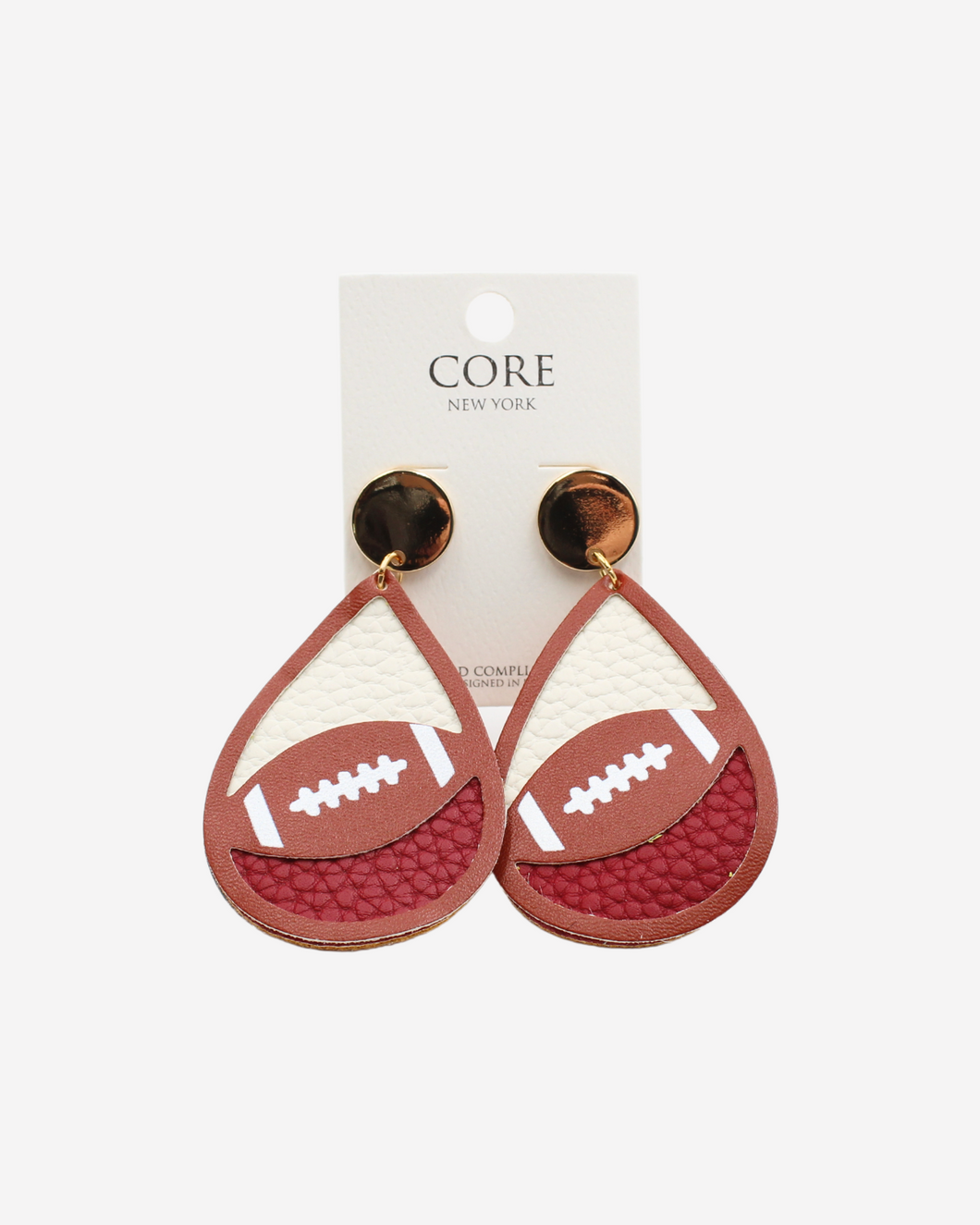 Maroon Football Earrings