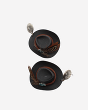 Load image into Gallery viewer, Feather Cowboy Hat Earrings
