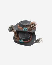 Load image into Gallery viewer, Feather Cowboy Hat Earrings
