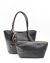 Load image into Gallery viewer, Black Tote Bag &amp; Pouch (2-in-1)

