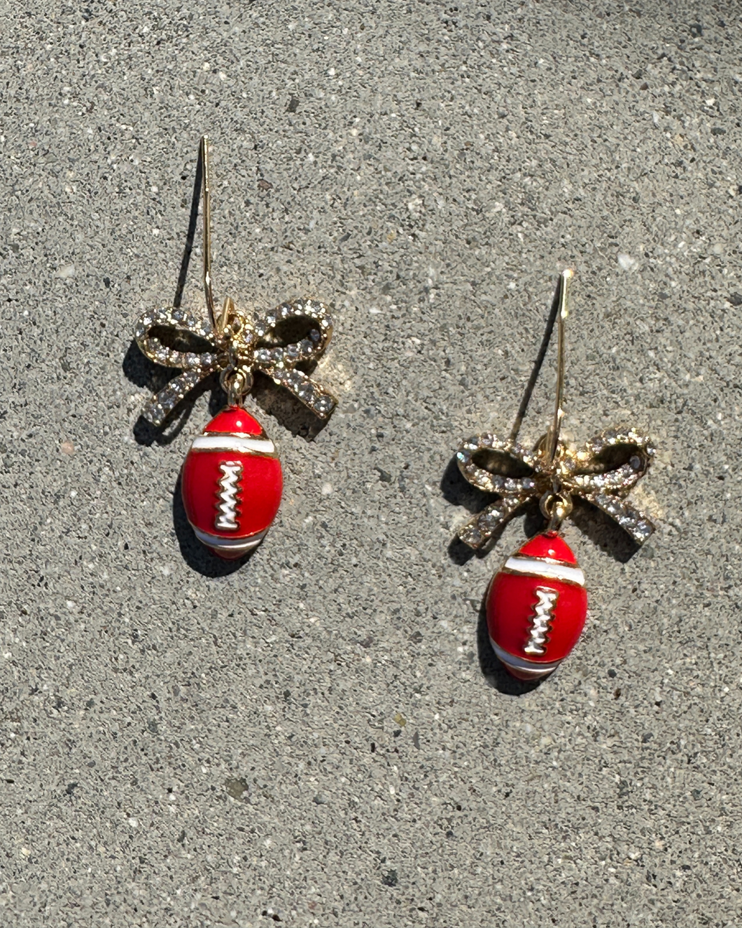 Red Football Earrings