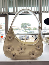 Load image into Gallery viewer, The Floral Crescent Shoulder Bag (Ivory)
