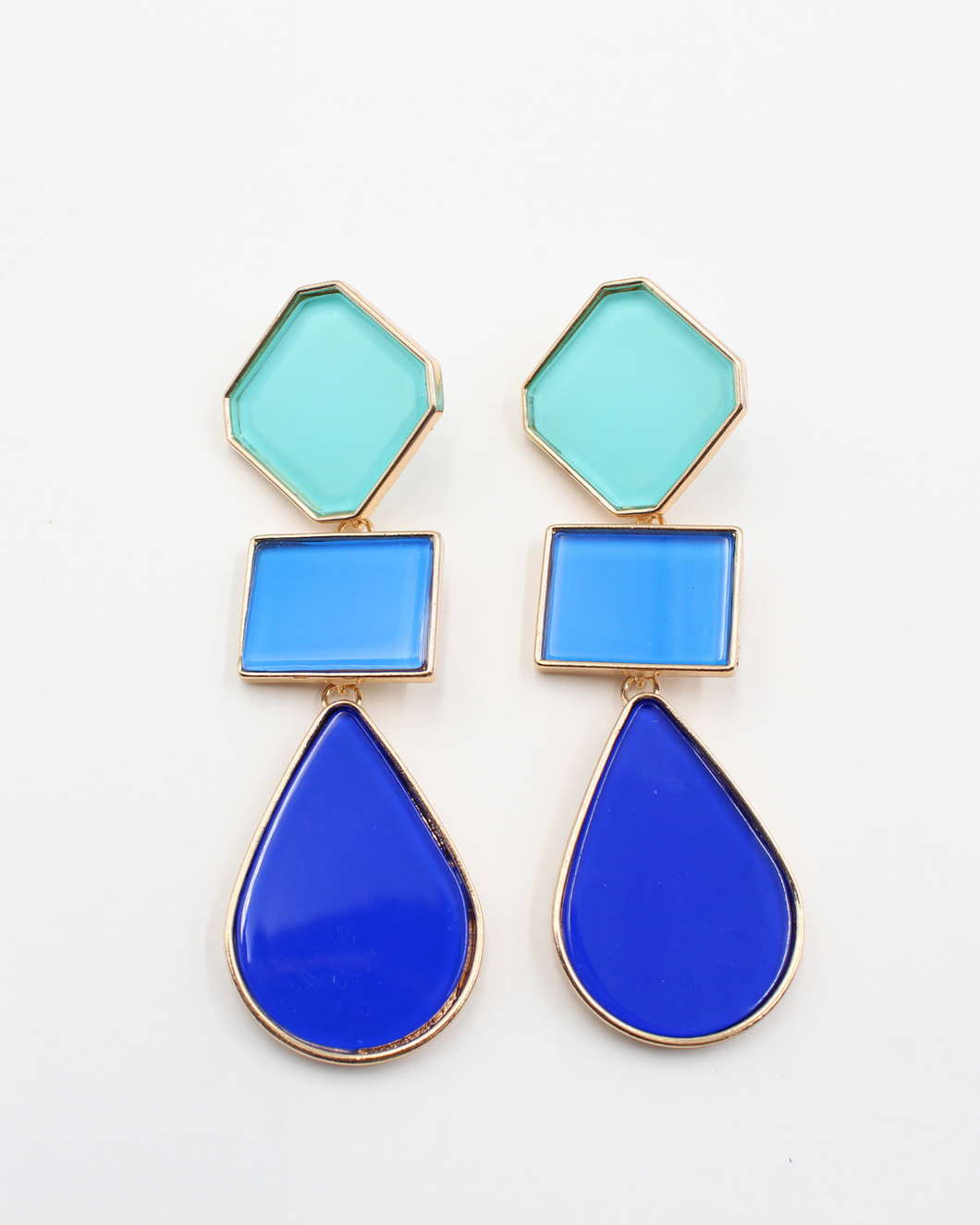 Blue Mixmatch Shape Earrings