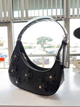 Load image into Gallery viewer, The Floral Crescent Shoulder Bag (Black)
