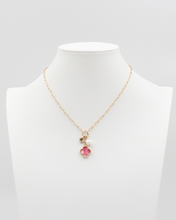 Load image into Gallery viewer, Baby Pink Clover with Pearl Necklace
