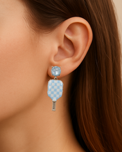 Load image into Gallery viewer, Light Blue Pickleball Earrings
