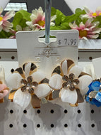 The Layered Petal Studs (White)