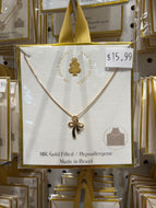 18K Gold Filled Bow Necklace